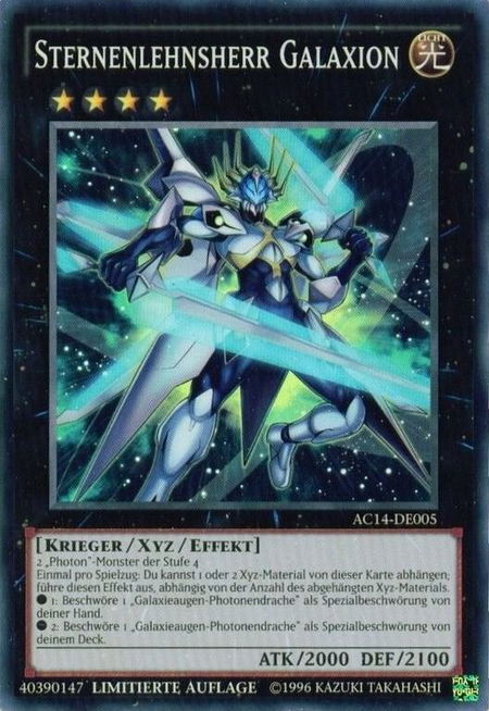 Starliege Lord Galaxion (German) - "Sternenlehnsherr Galaxion" - Advent Calendar 2014 (Adventskalender ZEXAL-Edition) YuGiOh trading card