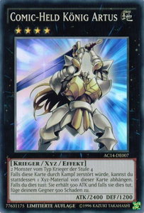 Comics Hero King Arthur (German) - "Comic-Held König Artus" - Advent Calendar 2014 (Adventskalender ZEXAL-Edition) (AC14) #AC14-DE007 - Super Rare YuGiOh Trading Card