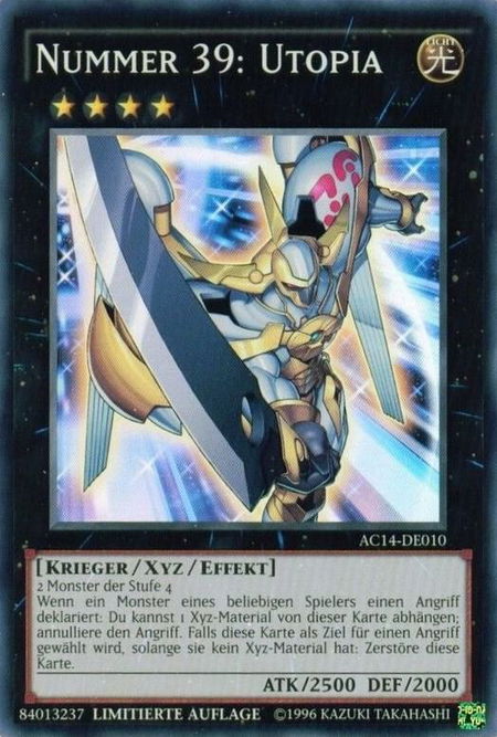 Number 39: Utopia (German) - "Nummer 39: Utopia" - Advent Calendar 2014 (Adventskalender ZEXAL-Edition) YuGiOh trading card