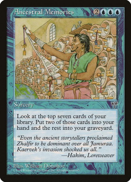 Ancestral Memories - Mirage Magic: The Gathering trading card