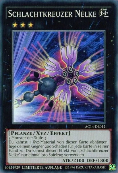 Battlecruiser Dianthus (German) - Schlachtkreuzer Nelke" - Advent Calendar 2014 (Adventskalender ZEXAL-Edition) YuGiOh trading card