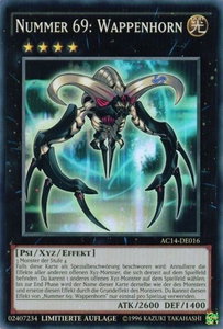 Number 69: Heraldry Crest (German) - "Nummer 69: Wappenhorn" - Advent Calendar 2014 (Adventskalender ZEXAL-Edition) (AC14) #AC14-DE016 - Super Rare YuGiOh Trading Card