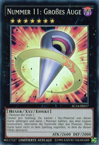 Number 11: Big Eye (German) - "Nummer 11: Großes Auge" - Advent Calendar 2014 (Adventskalender ZEXAL-Edition) (AC14) #AC14-DE017 - Super Rare YuGiOh Trading Card