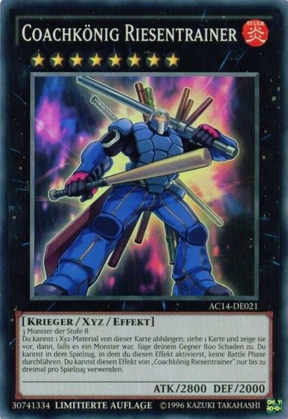 Coach King Giantrainer (German) - "Coachkönig Riesentrainer" - Advent Calendar 2014 (Adventskalender ZEXAL-Edition) YuGiOh trading card