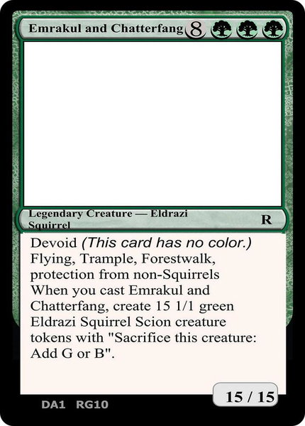 Emrakul and Chatterfang trading card from Un-Known Event Playtest Cards Emrakul and Chatterfang - Un-Known Event Playtest Cards Magic: The Gathering trading card