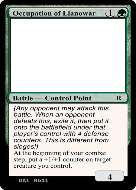 Occupation of Llanowar - Un-Known Event Playtest Cards Magic: The Gathering trading card