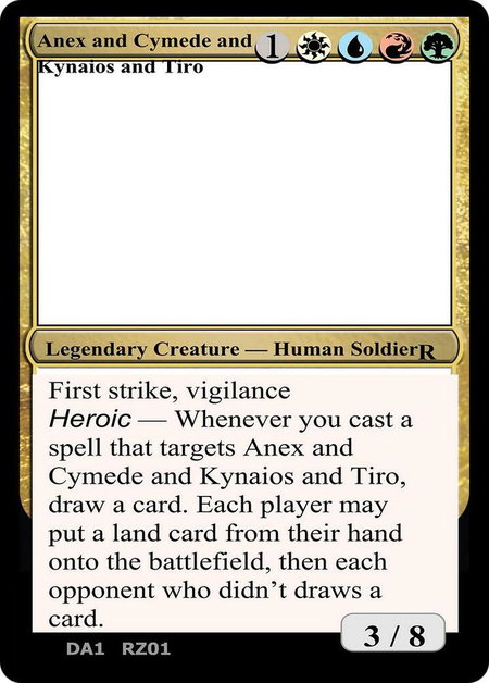 Anax and Cymede & Kynaios and Tiro - Un-Known Event Playtest Cards Magic: The Gathering trading card