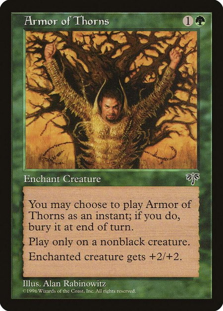 Armor of Thorns - Mirage Magic: The Gathering trading card
