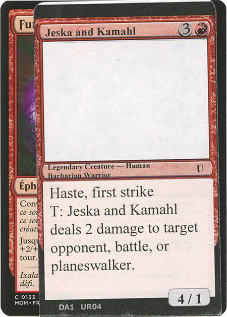 Jeska and Kamahl - Un-Known Event Playtest Cards Magic: The Gathering trading card