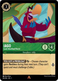 Iago - Loud-Mouthed Parrot - The First Chapter (1) #80/204 - Rare Disney Lorcana Trading Card