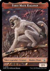 First Mate Ragavan // Knight Double-Sided Token - March of the Machine (MOM) #6 // 10 - Token Magic: The Gathering Trading Card