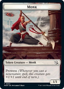 Monk // Phyrexian Saproling Double-Sided Token - March of the Machine (MOM) #1 // 8 - Token Magic: The Gathering Trading Card