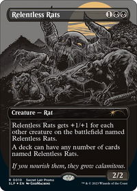 Relentless Rats (0010) - Secret Lair Showdown (SLP) #10 - Rare Magic: The Gathering Trading Card
