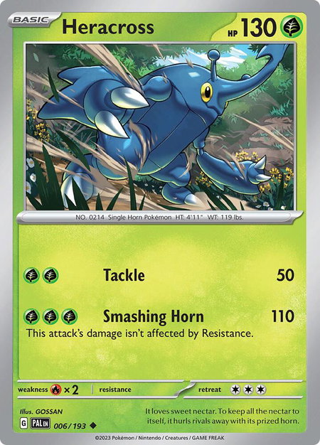 Heracross - 006/193 - SV02: Paldea Evolved Pokémon trading card