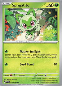 Sprigatito - 012/193 - SV02: Paldea Evolved (PAL) #012/193 - Common Pokémon Trading Card