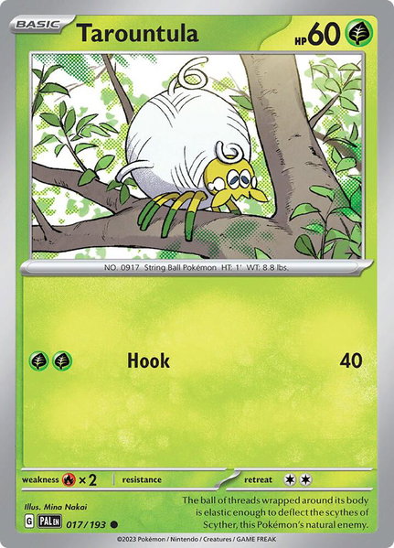 Tarountula - 017/193 trading card from SV02: Paldea Evolved Tarountula - 017/193 - SV02: Paldea Evolved Pokémon trading card