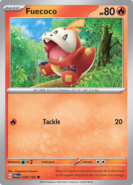 Fuecoco - 034/193 - SV02: Paldea Evolved Pokémon trading card