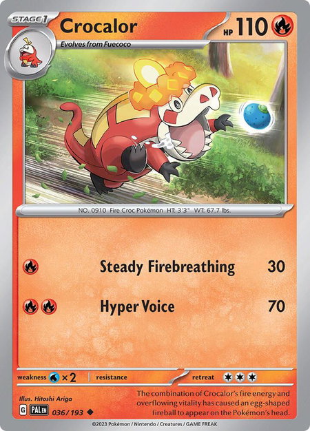 Crocalor - 036/193 - SV02: Paldea Evolved Pokémon trading card