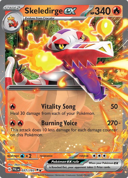 Skeledirge ex - 037/193 - SV02: Paldea Evolved Pokémon trading card