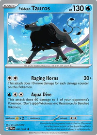 Paldean Tauros - 041/193 - SV02: Paldea Evolved (PAL) #041/193 - Uncommon Pokémon Trading Card
