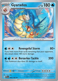 Gyarados - SV02: Paldea Evolved (PAL) #043/193 - Rare Pokémon Trading Card