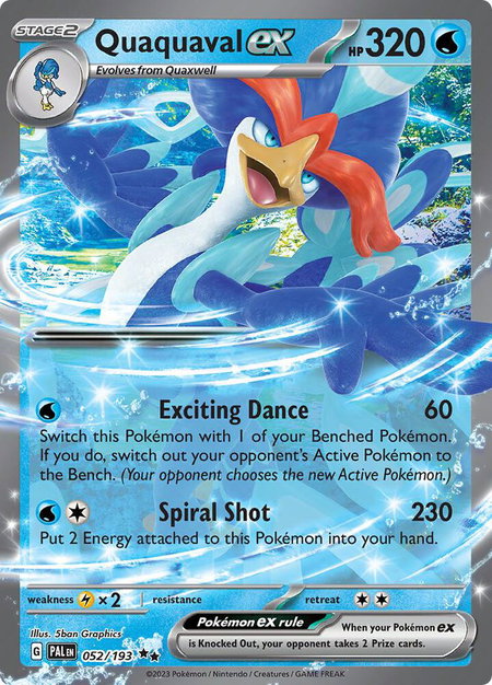 Quaquaval ex - 052/193 - SV02: Paldea Evolved Pokémon trading card