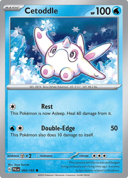 Cetoddle - 054/193 trading card from SV02: Paldea Evolved Cetoddle - 054/193 - SV02: Paldea Evolved Pokémon trading card