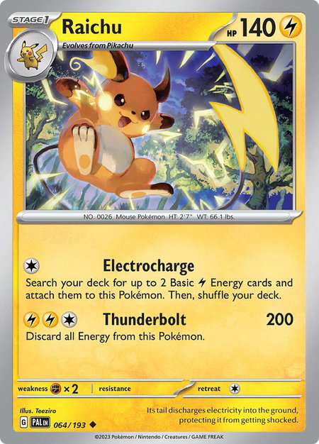 Raichu - 064/193 - SV02: Paldea Evolved Pokémon trading card