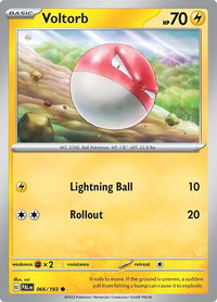 Voltorb - SV02: Paldea Evolved (PAL) #066/193 - Common Pokémon Trading Card