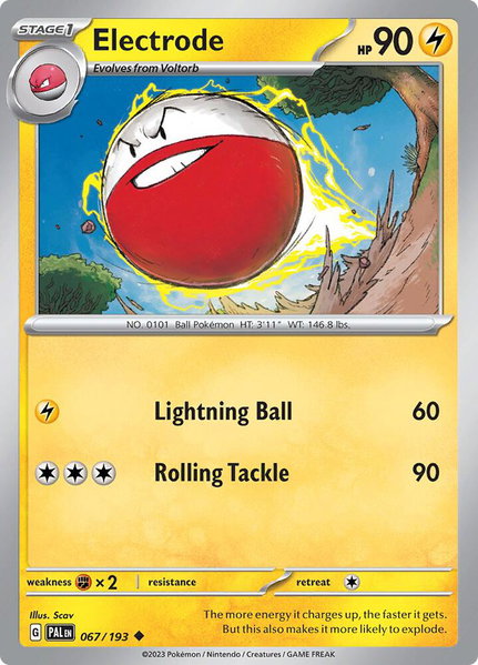 Electrode trading card from SV02: Paldea Evolved Electrode - SV02: Paldea Evolved Pokémon trading card