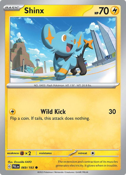Shinx - 069/193 trading card from SV02: Paldea Evolved Shinx - 069/193 - SV02: Paldea Evolved Pokémon trading card