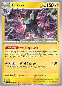 Luxray - SV02: Paldea Evolved (PAL) #071/193 - Rare Pokémon Trading Card