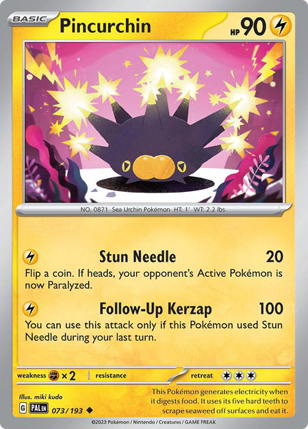 Pincurchin - 073/193 - SV02: Paldea Evolved Pokémon trading card