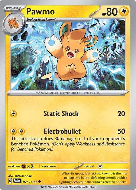 Pawmo - SV02: Paldea Evolved Pokémon trading card