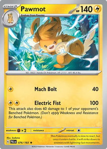 Pawmot - SV02: Paldea Evolved (PAL) #076/193 - Rare Pokémon Trading Card