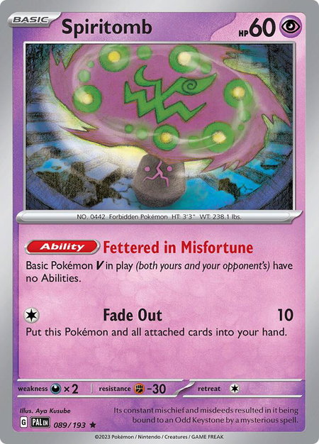 Spiritomb - SV02: Paldea Evolved Pokémon trading card