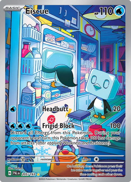 Eiscue - 205/193 trading card from SV02: Paldea Evolved Eiscue - 205/193 - SV02: Paldea Evolved Pokémon trading card