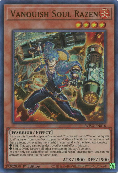 Vanquish Soul Razen - Wild Survivors YuGiOh trading card