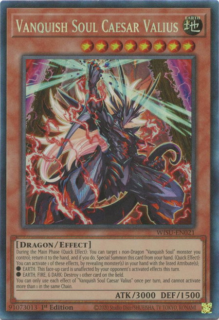 Vanquish Soul Caesar Valius (CR) trading card from Wild Survivors Vanquish Soul Caesar Valius (CR) - Wild Survivors YuGiOh trading card