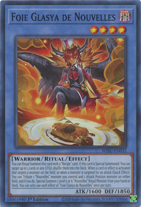 Foie Glasya de Nouvelles trading card from Wild Survivors Foie Glasya de Nouvelles - Wild Survivors YuGiOh trading card