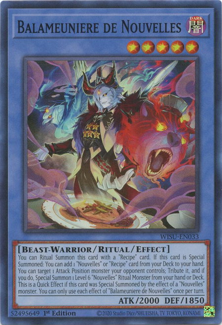 Balameuniere de Nouvelles - Wild Survivors YuGiOh trading card