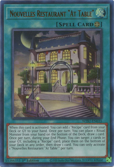 Nouvelles Restaurant "At Table" - Wild Survivors YuGiOh trading card