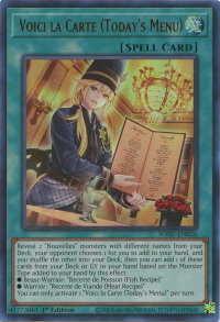 Voici la Carte (Today's Menu) - Wild Survivors (WISU) #WISU-EN036 - Ultra Rare YuGiOh Trading Card