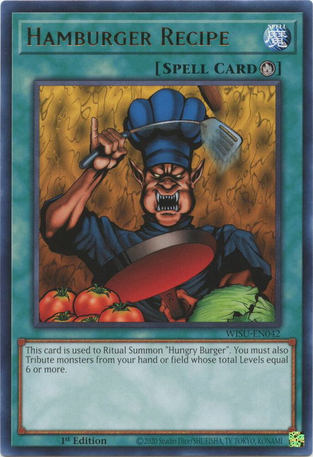 Hamburger Recipe - Wild Survivors YuGiOh trading card