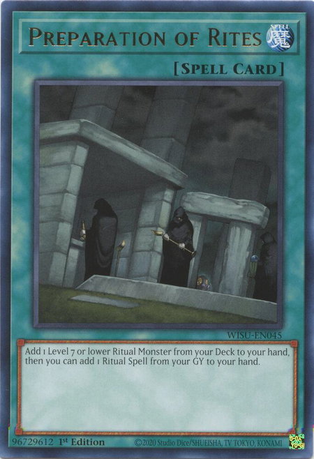 Preparation of Rites - Wild Survivors YuGiOh trading card