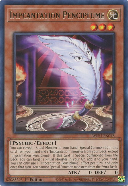 Impcantation Penciplume trading card from Wild Survivors Impcantation Penciplume - Wild Survivors YuGiOh trading card