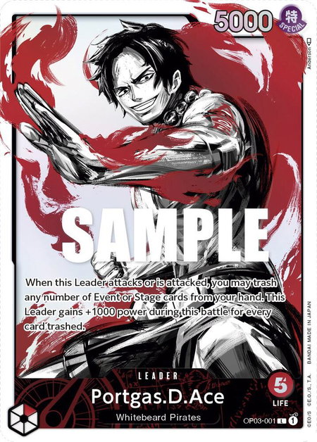 Portgas.D.Ace (Alternate Art) trading card from Pillars of Strength Portgas.D.Ace (Alternate Art) - Pillars of Strength One Piece trading card