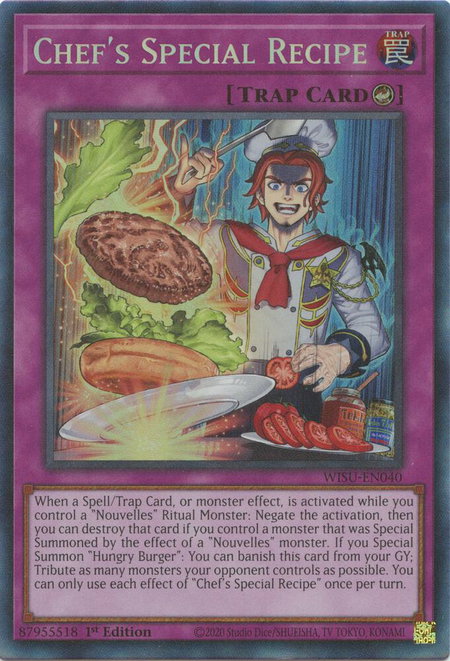 Chef's Special Recipe (CR) trading card from Wild Survivors Chef's Special Recipe (CR) - Wild Survivors YuGiOh trading card