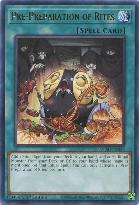 Pre-Preparation of Rites trading card from Wild Survivors Pre-Preparation of Rites - Wild Survivors YuGiOh trading card