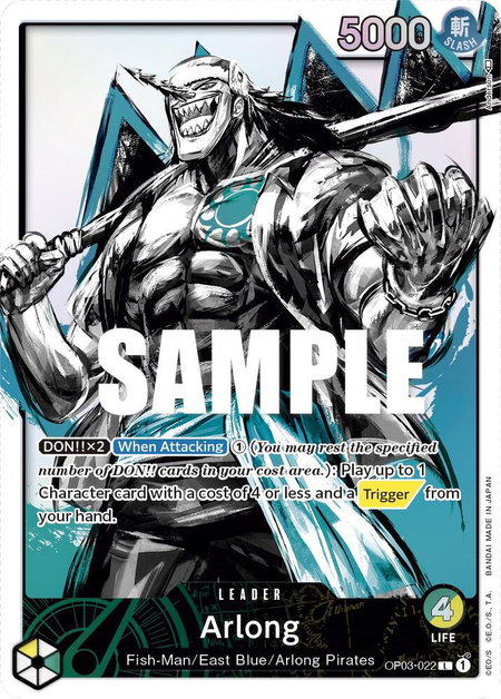 Arlong (Alternate Art) trading card from Pillars of Strength Arlong (Alternate Art) - Pillars of Strength One Piece trading card